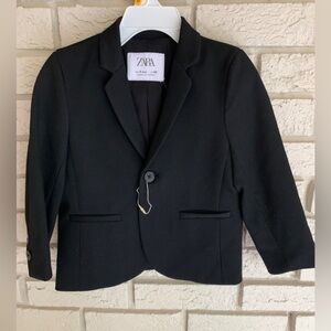 NWOT Zara Toddler Boys Black Blazer Suit Jacket Size 3